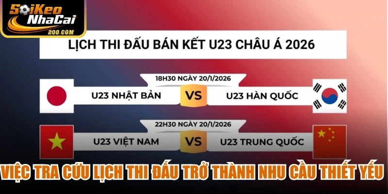 Việc tra cứu lịch thi đấu trở thành nhu cầu thiết yếu đối với người hâm mộ